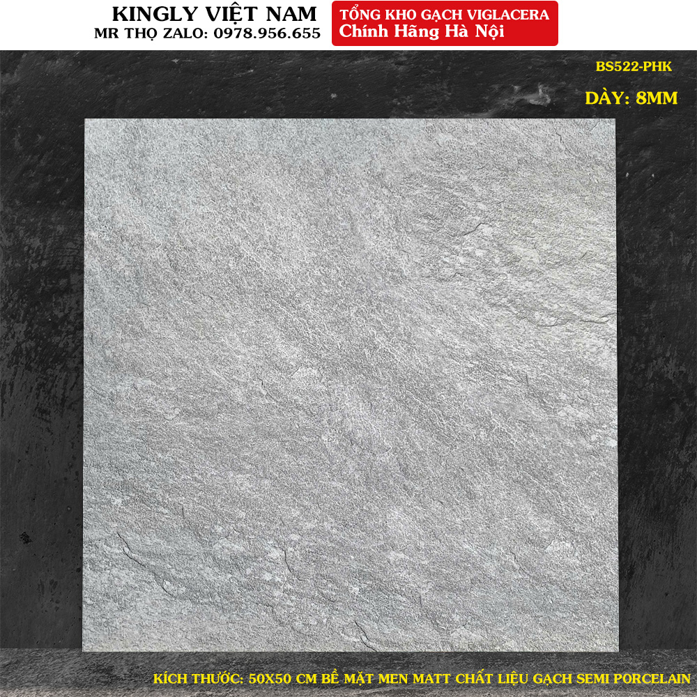 Gạch lát sân vườn 50x50 Viglacera BS522 Loại 1